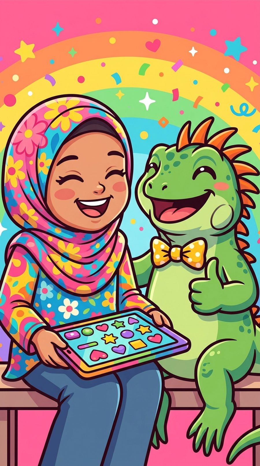 Gamjak: kanak-kanak belajar bersama maskot Igu di tablet